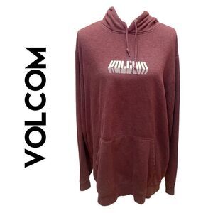 Volcom Maroon/Mauve Pullover Unisex Hoodie Size XL